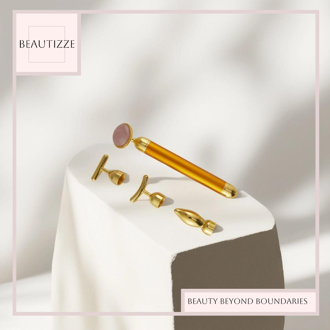 4-in-1 Vibrating Rose Quartz Face Roller – Best Portable Skincare Tool for Radiant Skin