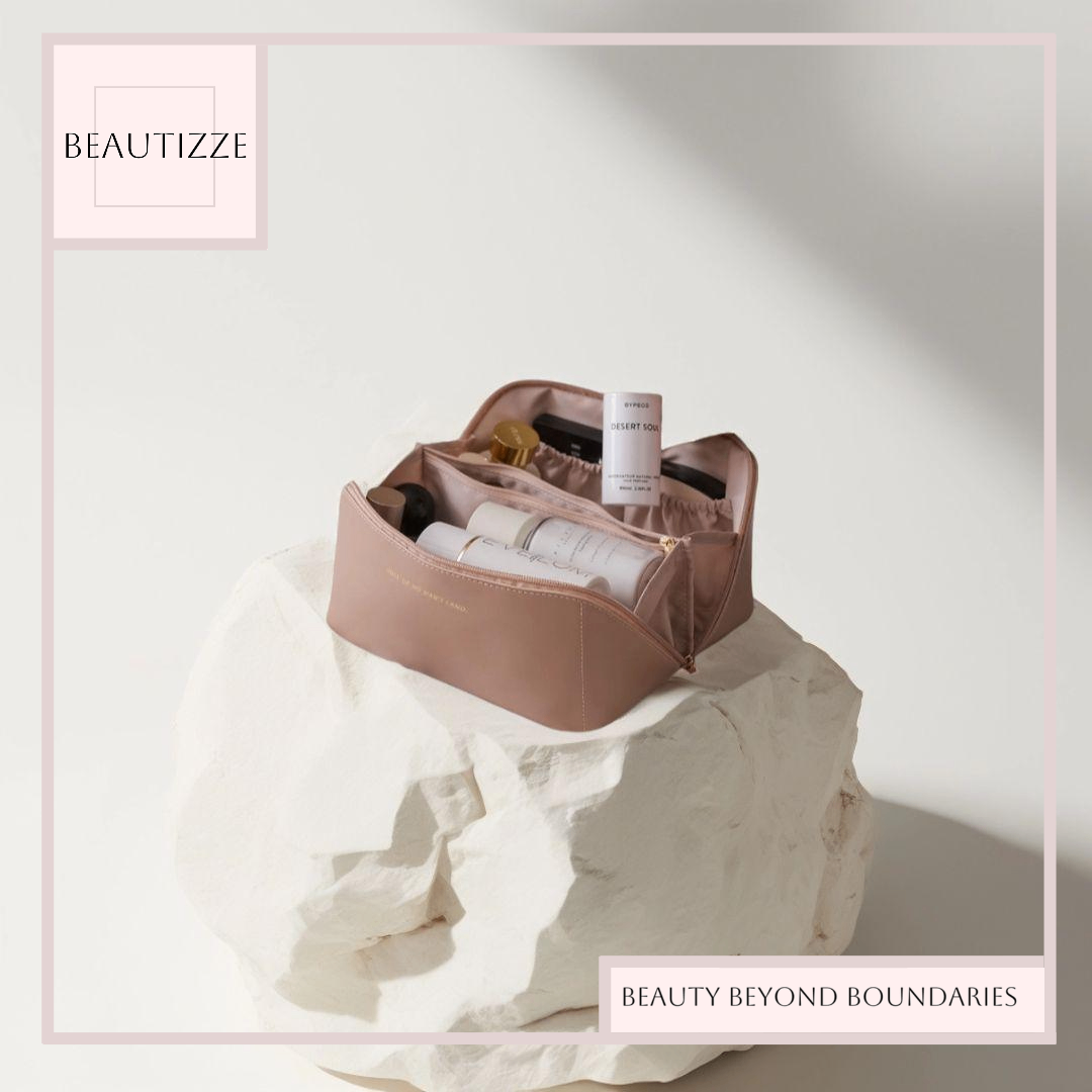 Large Capacity Travel Cosmetic Bag – Waterproof PU Leather Makeup Organizer for Women