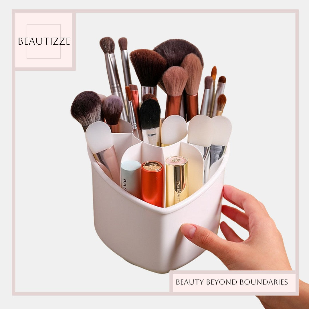 Light Luxury Makeup Brush Storage Tube – Rotating Lipstick Stand With Lid