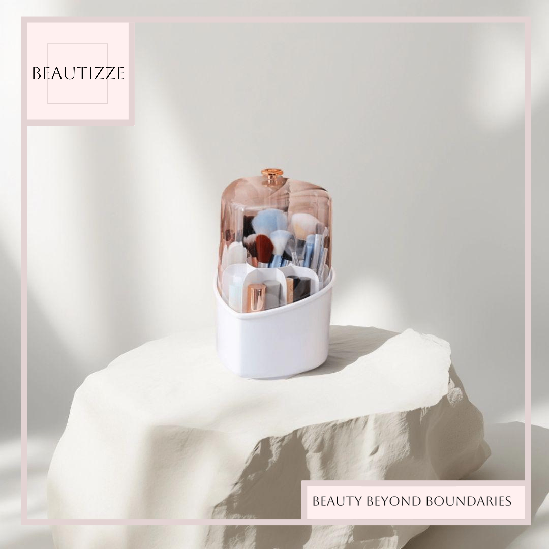 Light Luxury Makeup Brush Storage Tube – Rotating Lipstick Stand With Lid