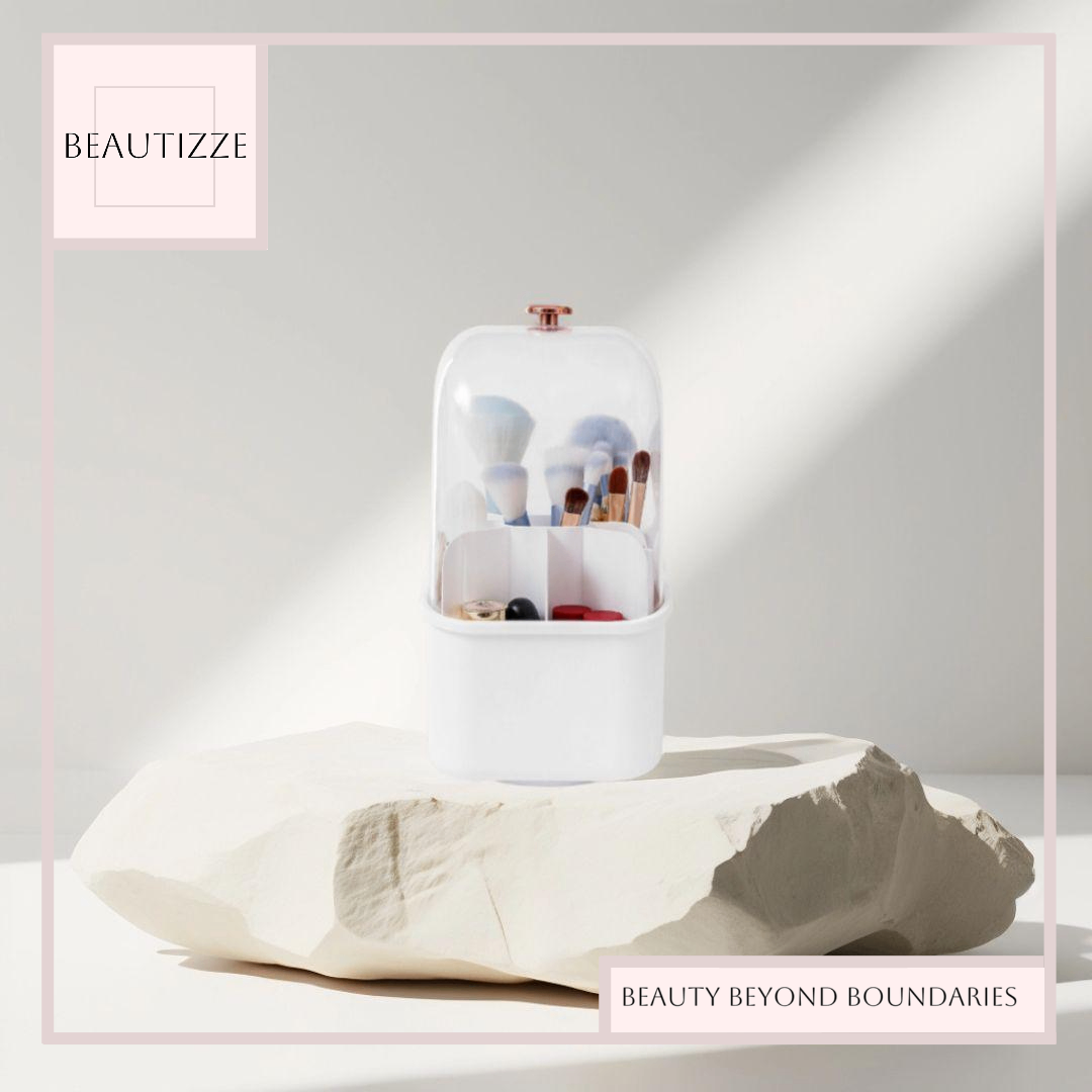 Light Luxury Makeup Brush Storage Tube – Rotating Lipstick Stand With Lid