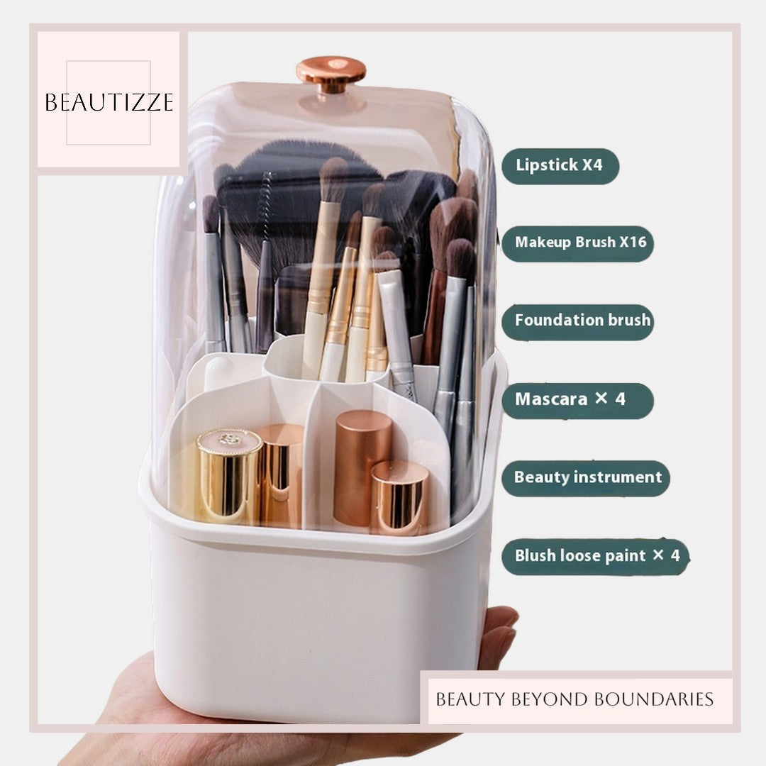 Light Luxury Makeup Brush Storage Tube – Rotating Lipstick Stand With Lid