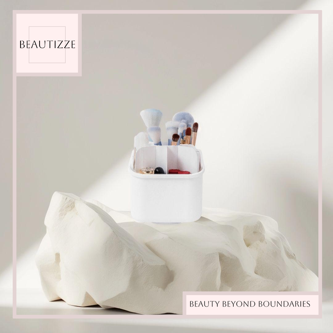 Light Luxury Makeup Brush Storage Tube – Rotating Lipstick Stand With Lid